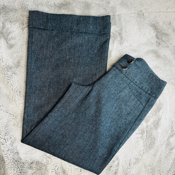 Express Design Studio Women's Sz 4 Blue Wide Leg Trousers Wool Blend - Picture 15 of 16